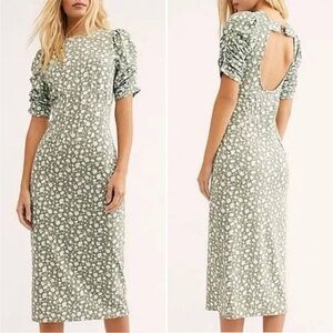 Elegant Green Floral Dress